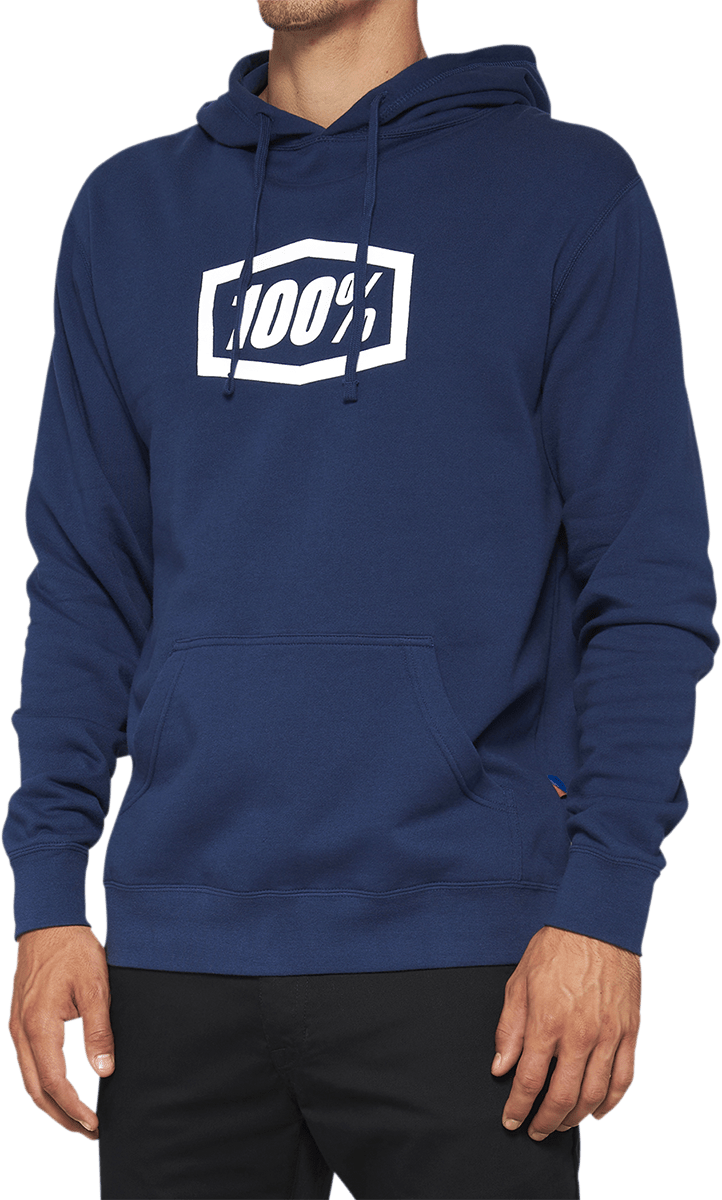 100% Icon Pullover Hoodie - Navy - Large 20029-00027 - Electrek Moto