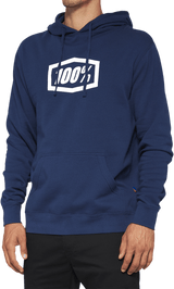 100% Icon Pullover Hoodie - Navy - Large 20029-00027 - Electrek Moto