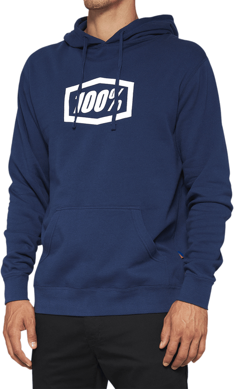 100% Icon Pullover Hoodie - Navy - Medium 20029-00026 - Electrek Moto