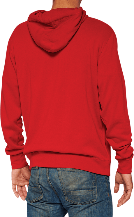 100% Icon Pullover Hoodie - Red - Small 20029-00010 - Electrek Moto