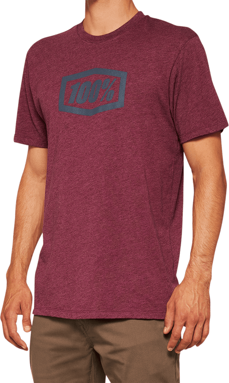 100% Icon T-Shirt - Maroon - Large 20000-00032 - Electrek Moto