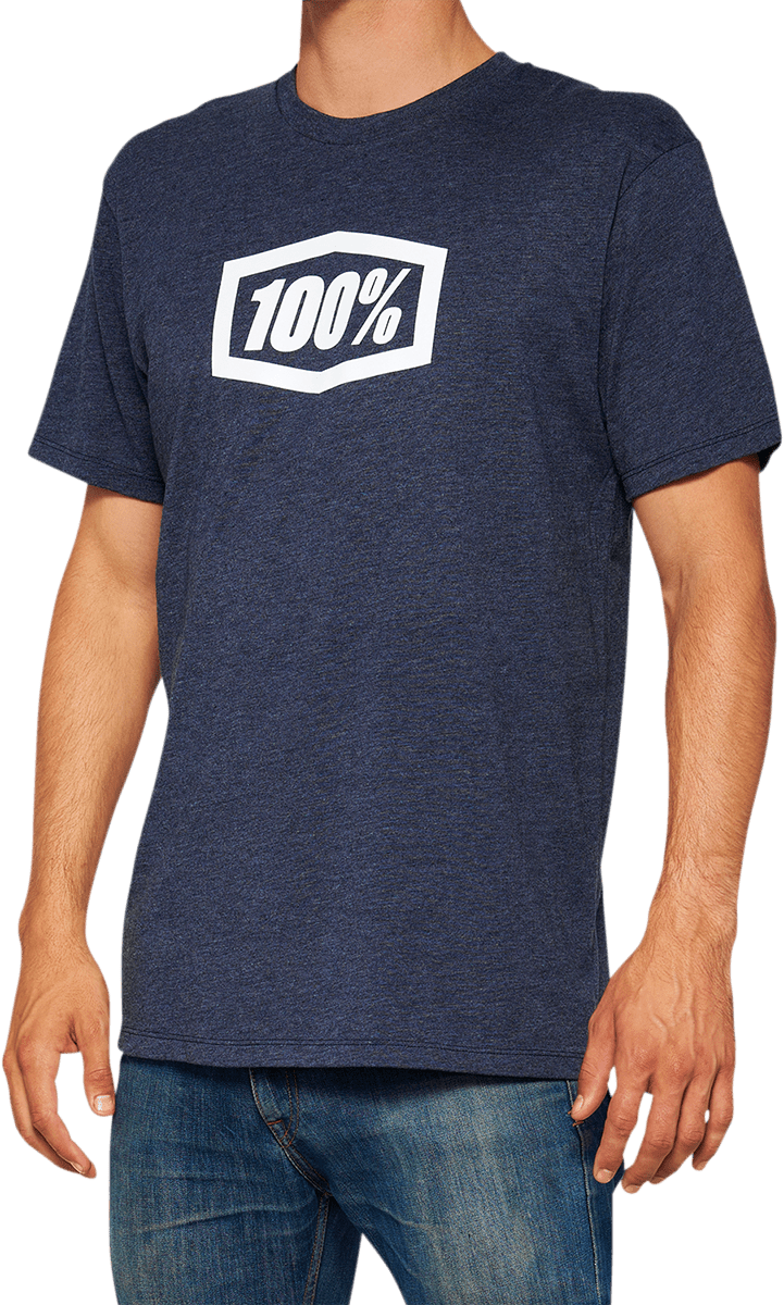 100% Icon T-Shirt - Navy - Large 20000-00047 - Electrek Moto