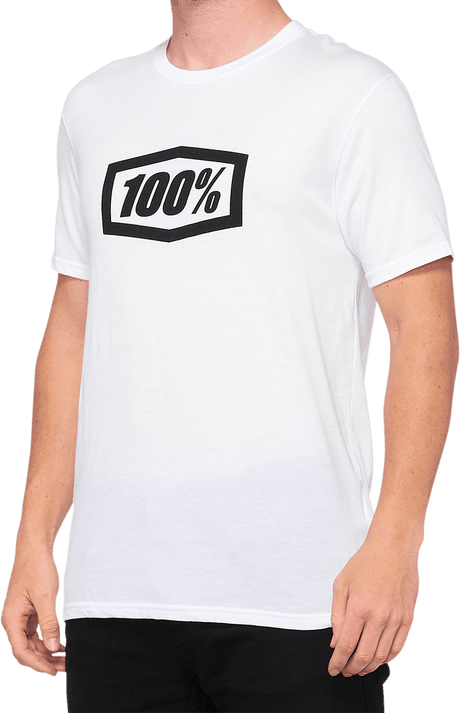 100% Icon T-Shirt - White - Medium 20000-00051 - Electrek Moto