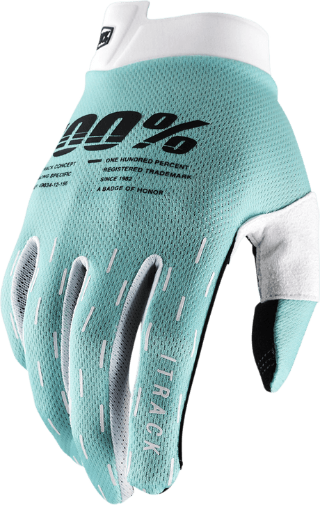 100% iTrack Gloves - Aqua - Large 10008-00002 - Electrek Moto