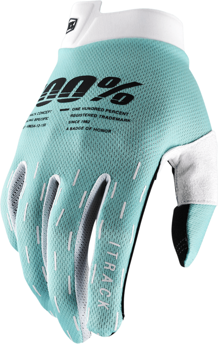 100% iTrack Gloves - Aqua - Small 10008-00000 - Electrek Moto