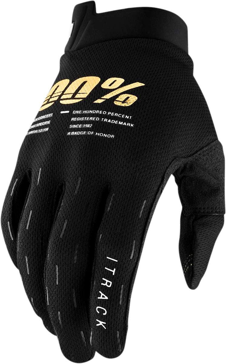 100% iTrack Gloves - Black - Large 10008-00007 - Electrek Moto