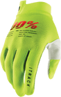 100% iTrack Gloves - Fluo Yellow - Medium 10008-00011 - Electrek Moto