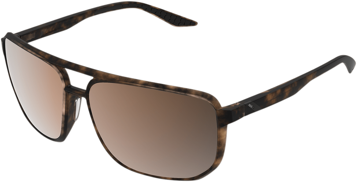 100% Konnor Aviator Sunglasses - Square - Havana - Bronze Polarized 61043-089-49 - Electrek Moto