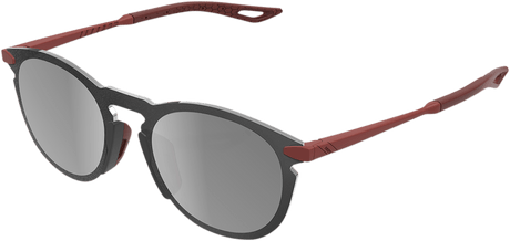 100% Legere Sunglasses - Round - Crimson - Silver Mirror 61040-392-76 - Electrek Moto