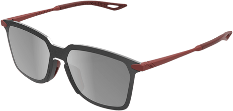 100% Legere Sunglasses - Square - Crimson - Silver Mirror 61041-392-76 - Electrek Moto