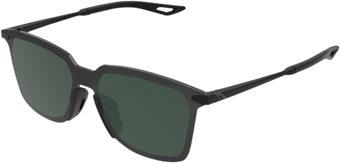 100% Legere Sunglasses - Square - Matte Black - Gray Green 61041-019-74 - Electrek Moto