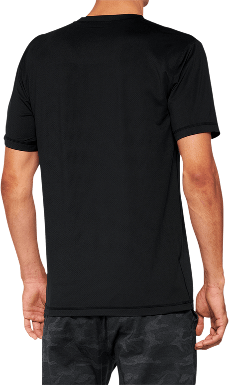 100% Mission Athletic T-Shirt - Black - Small 20014-00000 - Electrek Moto