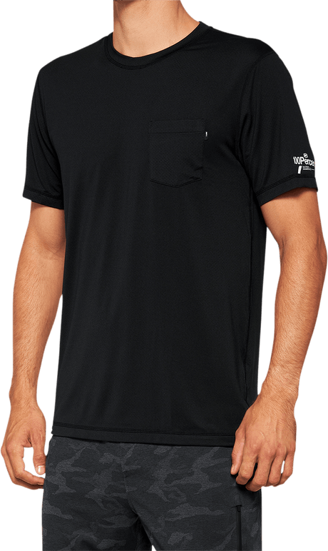 100% Mission Athletic T-Shirt - Black - XL 20014-00003 - Electrek Moto