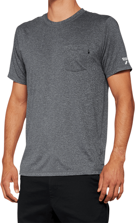 100% Mission Athletic T-Shirt - Charcoal - Medium 20014-00011 - Electrek Moto