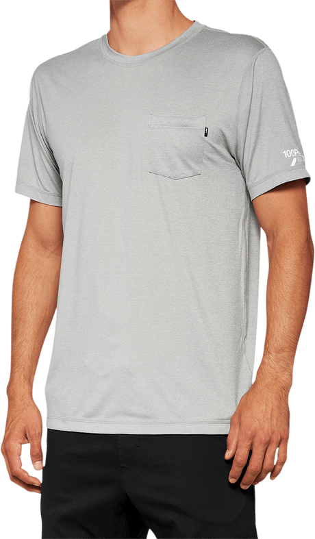100% Mission Athletic T-Shirt - Gray - Large 20014-00007 - Electrek Moto