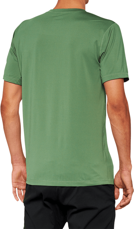 100% Mission Athletic T-Shirt - Olive - XL 20014-00018 - Electrek Moto