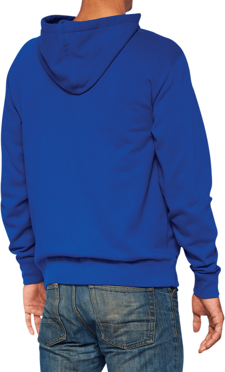 100% Official Fleece Zip-Up Hoodie - Royal - Small 20032-00020 - Electrek Moto