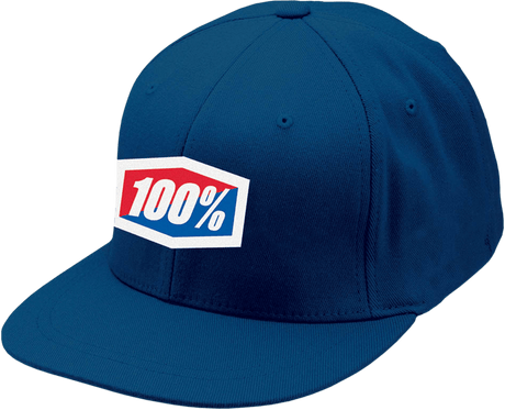 100% Official Hat - Flexfit - Blue - Small/Medium 20043-00006 - Electrek Moto