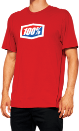 100% Official T-Shirt - Red - Large 20000-00012 - Electrek Moto