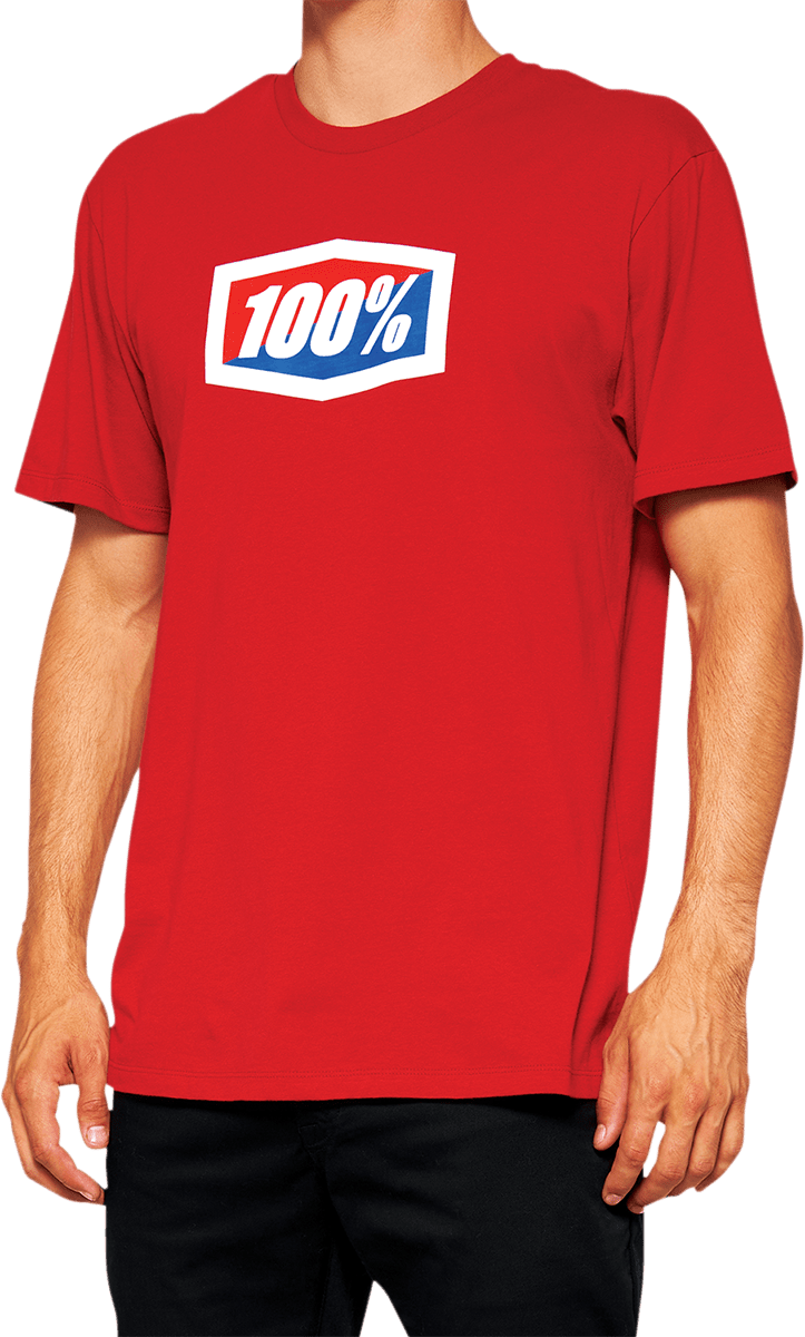 100% Official T-Shirt - Red - Medium 20000-00011 - Electrek Moto