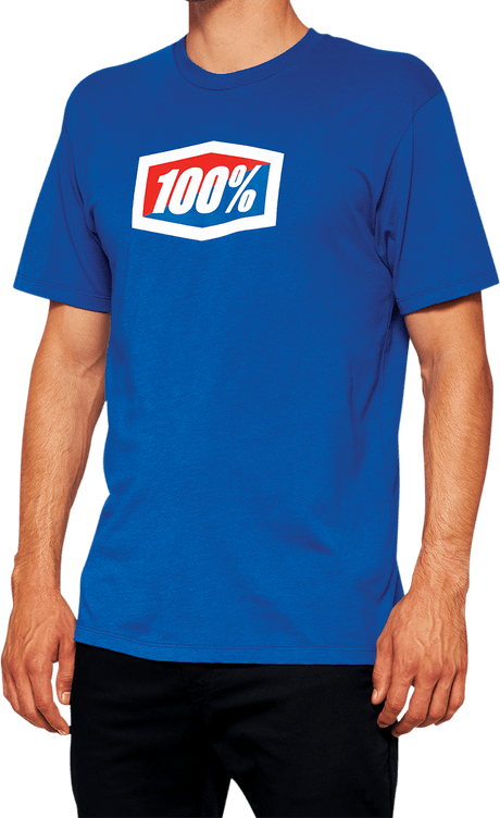 100% Official T-Shirt - Royal Blue - XL 20000-00018 - Electrek Moto