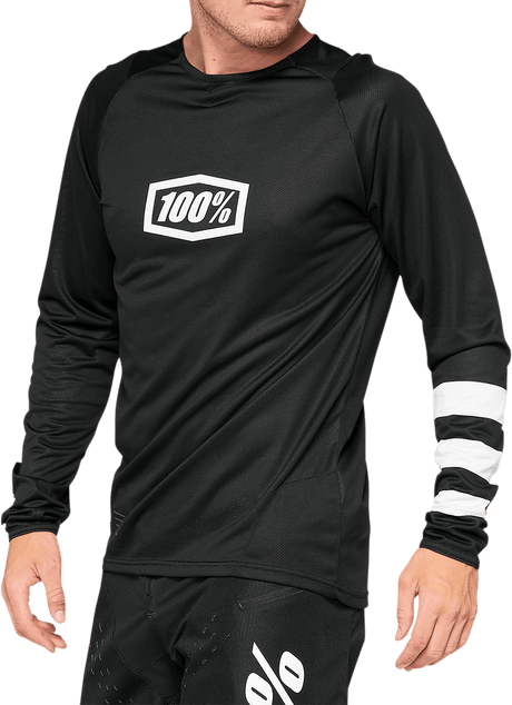100% R-Core Long-Sleeve Jersey - Black - 2XL 41104-001-14 - Electrek Moto