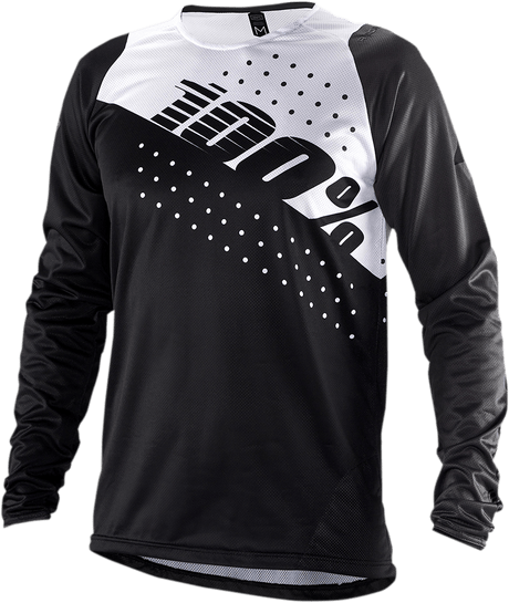 100% R-Core Long-Sleeve Jersey - Black/White - 2XL 40005-00014 - Electrek Moto