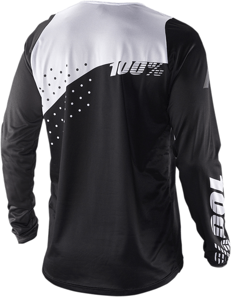 100% R-Core Long-Sleeve Jersey - Black/White - Large 40005-00012 - Electrek Moto