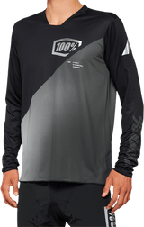 100% R-Core-X Long-Sleeve Jersey - Black/Gray - Large 40000-00002 - Electrek Moto