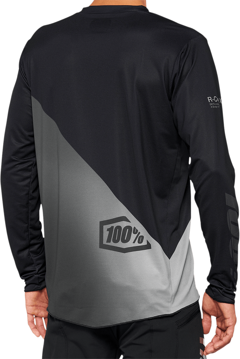 100% R-Core-X Long-Sleeve Jersey - Black/Gray - Large 40000-00002 - Electrek Moto