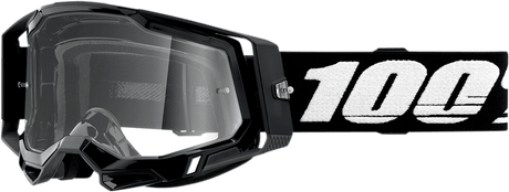 100% Racecraft 2 Goggles - Black - Clear 50009-00001 - Electrek Moto