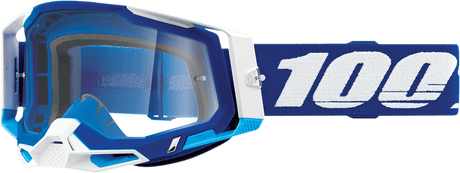 100% Racecraft 2 Goggles - Blue - Clear 50009-00002 - Electrek Moto
