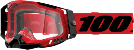 100% Racecraft 2 Goggles - Red - Clear 50009-00003 - Electrek Moto