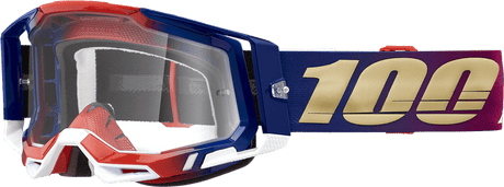 100% Racecraft 2 Goggles - United - Clear 50009-00009 - Electrek Moto