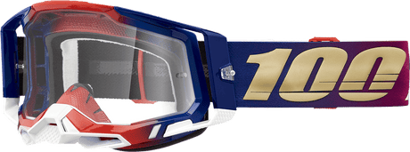 100% Racecraft 2 Goggles - United - Clear 50009-00009 - Electrek Moto