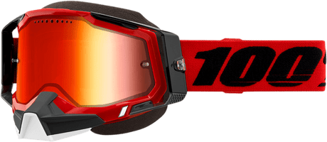 100% Racecraft 2 Snow Goggles - Red - Red Mirror 50012-00003 - Electrek Moto