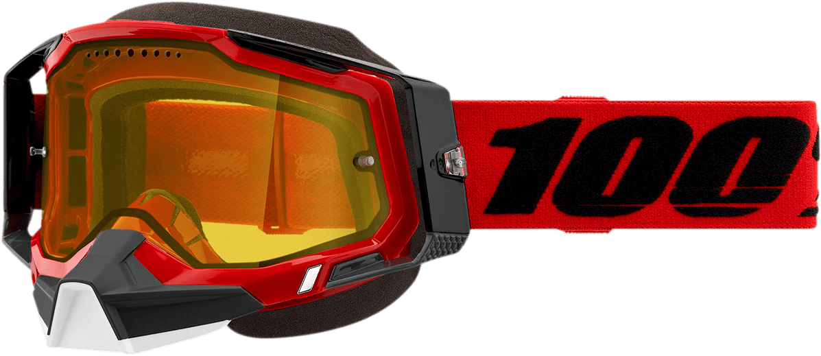 100% Racecraft 2 Snow Goggles - Red - Yellow 50011-00003 - Electrek Moto