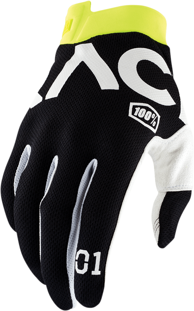 100% Racr iTrack Gloves - Black - Medium 10015-019-11 - Electrek Moto