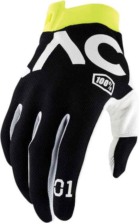 100% Racr iTrack Gloves - Black - Medium 10015-019-11 - Electrek Moto