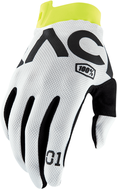 100% Racr iTrack Gloves - White - XL 10015-010-13 - Electrek Moto