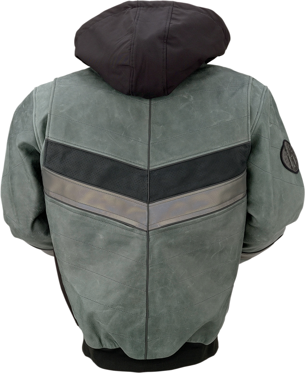 Z1R Thrasher Leather Jacket - Green/Gray - 2XL 2810-3816