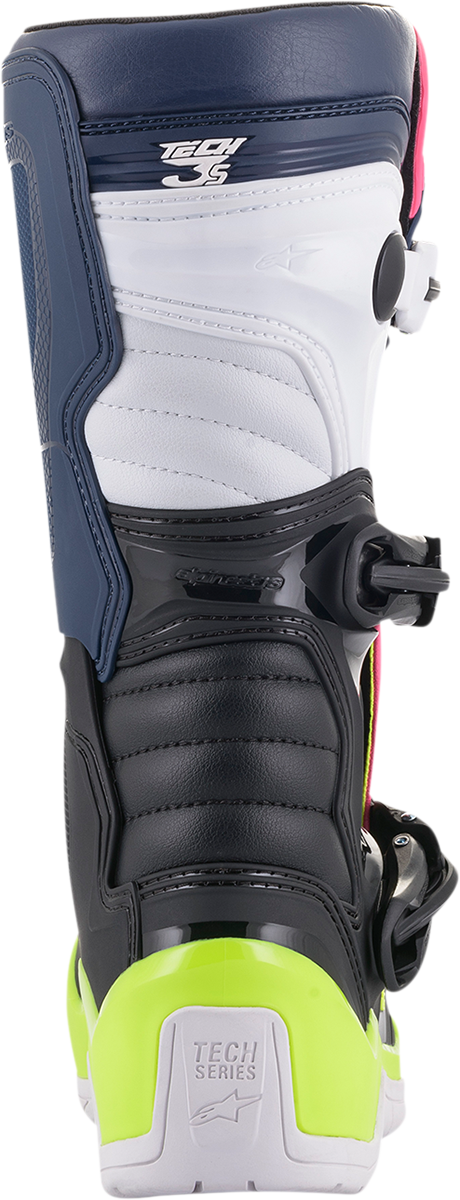 ALPINESTARS Tech 3S Boots - Black/Blue/Pink/White/Yellow - US 8 2014018-1176-8