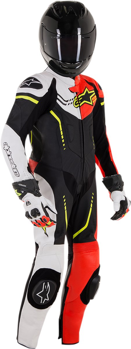 ALPINESTARS Youth GP Plus 1-Piece Leather Suit - Black/White/Red ALPINESTARS Youth GP Plus 1-Piece Leather Suit - Black/White/Red