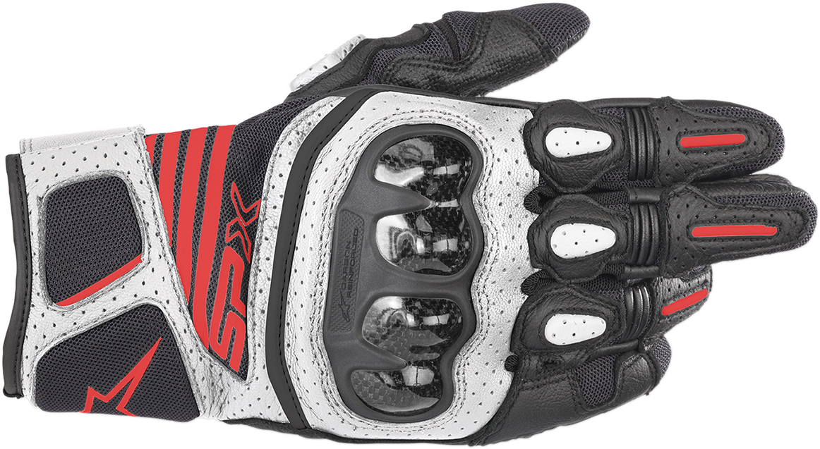 ALPINESTARS SPX AC V2 Gloves - Black/White/Red - Small 3567319-1231-S