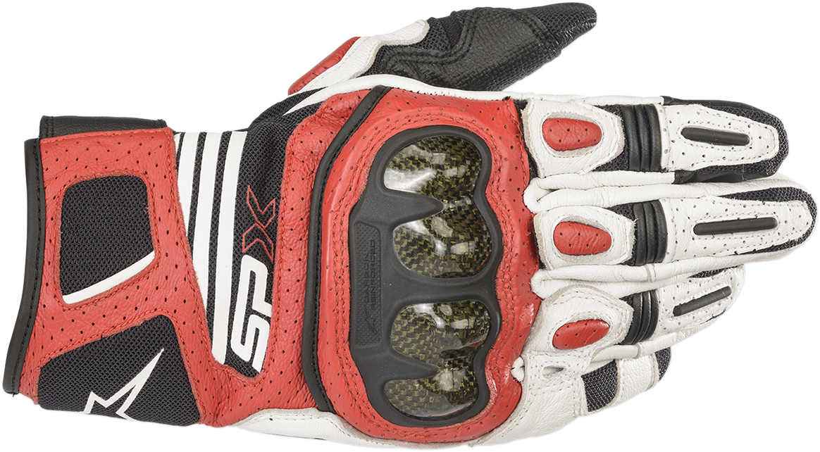 ALPINESTARS SPX AC V2 Gloves - White/Black/Red - Small 3567319-2030-S