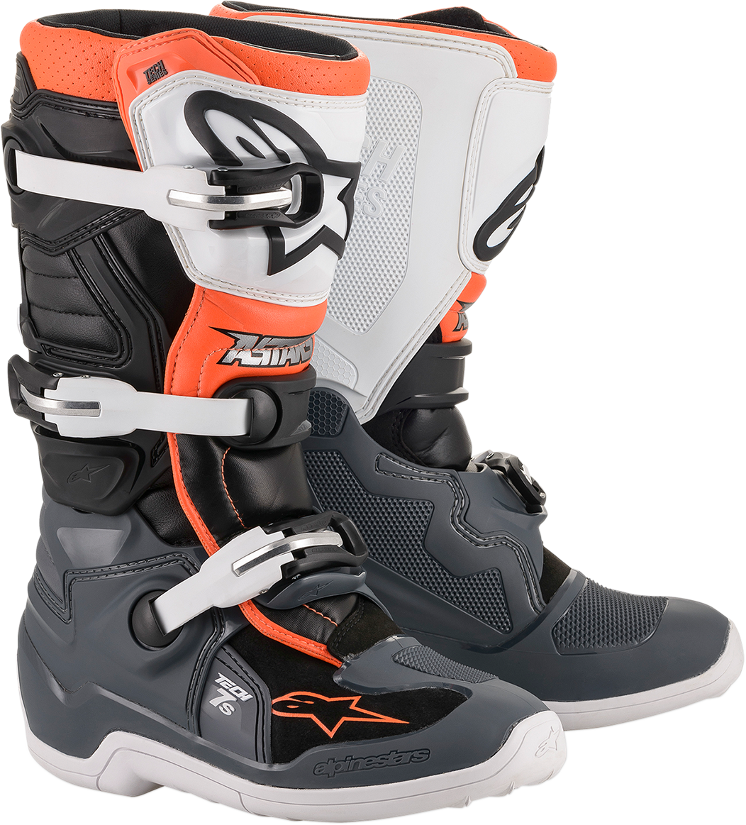 ALPINESTARS Tech 7S Boot - Black/Gray/White/Orange Fluorescent - US 7 2015017-1124-7