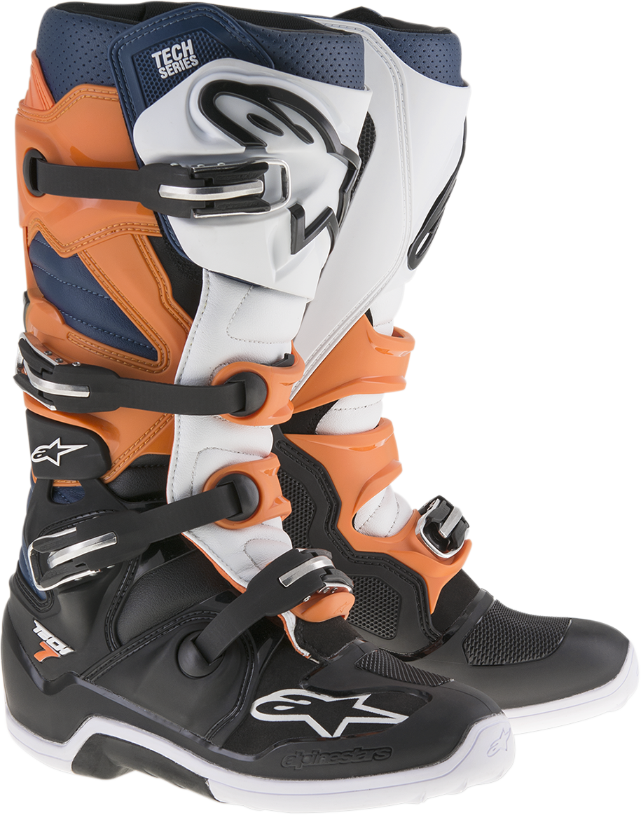 ALPINESTARS Tech 7 Enduro Boots - Black/Orange/White - US 13 2012114-1427-13