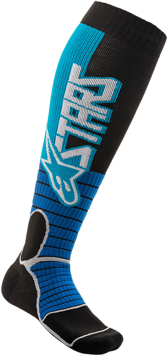 ALPINESTARS MX Pro Socks - Cyan/Black - Large 4701520-731-L2X