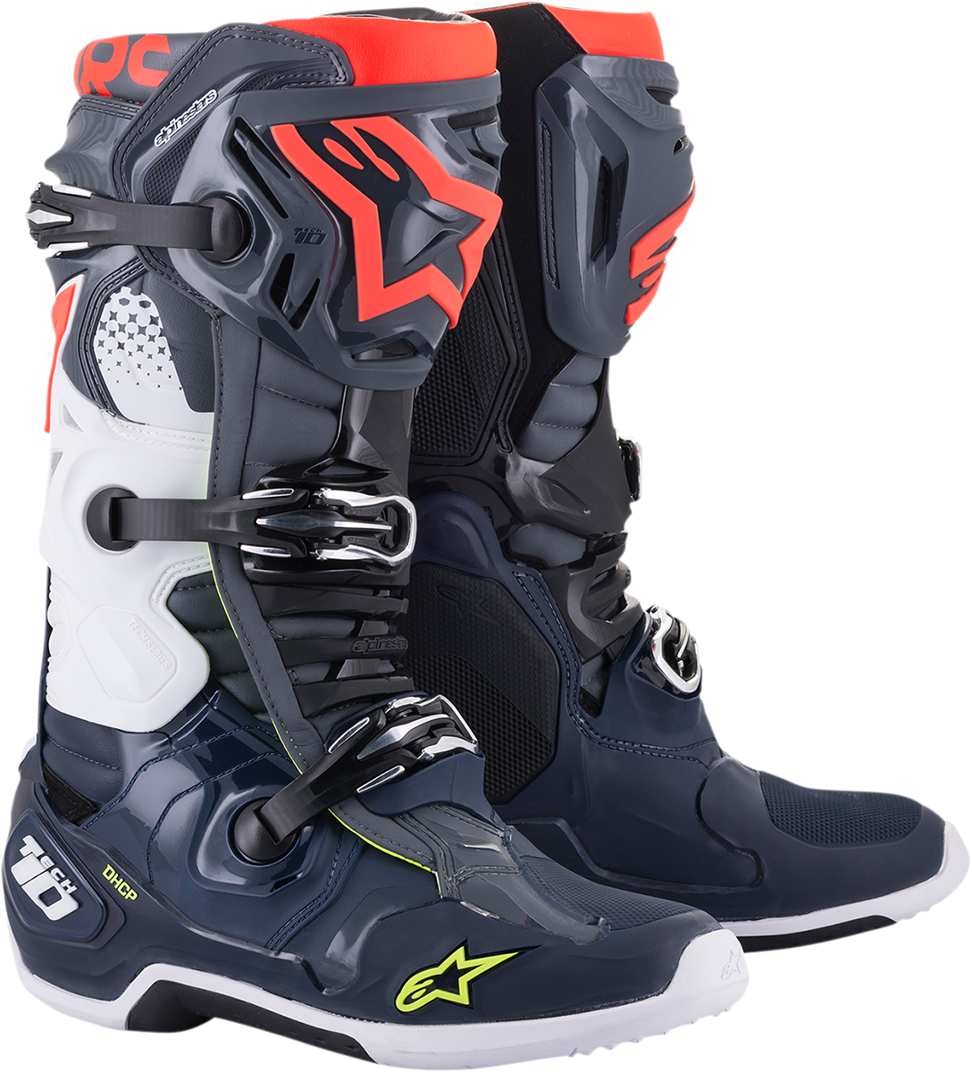 ALPINESTARS Tech 10 Boots - Dark Gray/Dark Blue/Red - US 7 2010020-9079-7