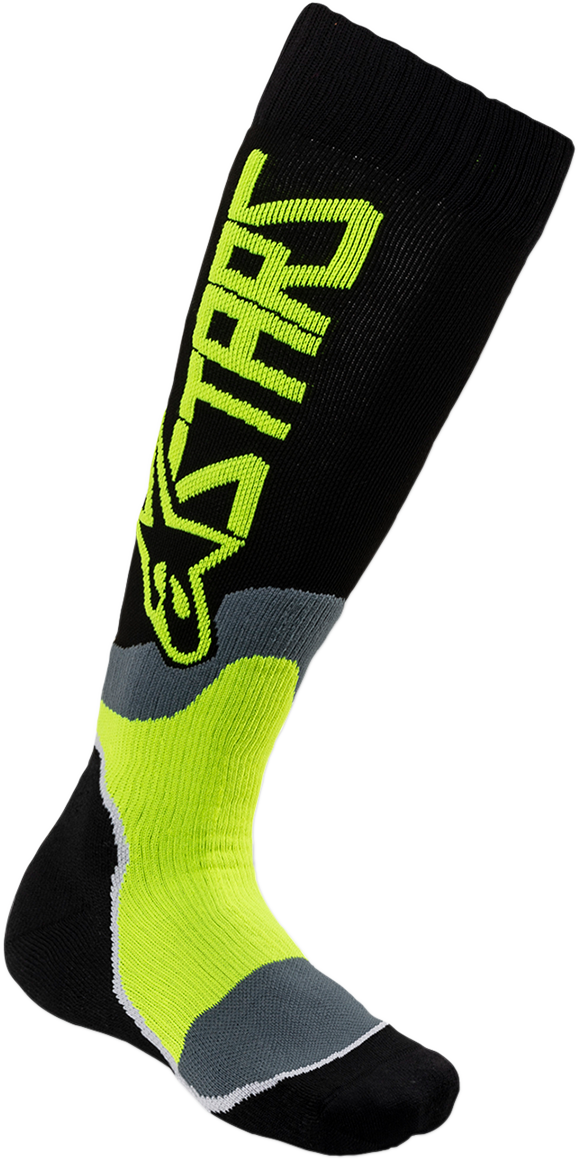 ALPINESTARS MX Plus 2 Youth Socks - Black/Yellow - Medium/Large 4741920-155